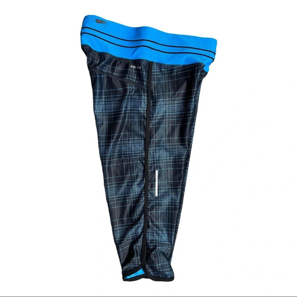🛍️3/$40 Nike Running  Capri Dri Fit Plaid Capri Blue Size XS - Picture 6 of 6
